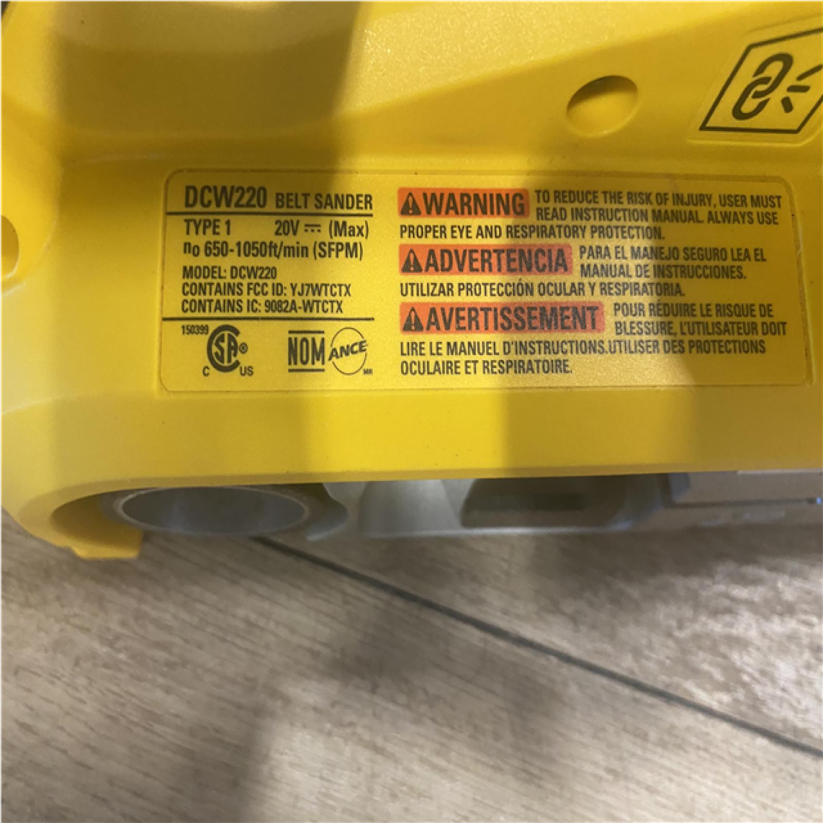 AS-IS DEWALT 20V MAX* XR Brushless Cordless Belt Sander (Tool-Only)