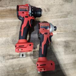 HOUSTON LOCATION - AS-IS Milwaukee M18 18V Lithium-Ion Brushless Cordless Compact Drill/Impact Combo Kit (2-Tool) W/(2) 2.0 Ah Batteries  Charger & Bag