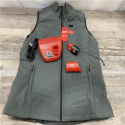 AS-IS Milwaukee Women's X-Large 12V Lithium-Ion Cordless AXIS Green Heated Vest Kit