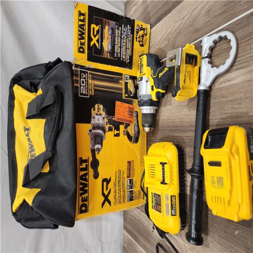 AS-IS DEWALT 20V XR Lithium-Ion Cordless Hammer Drill Kit with 8.0 Ah Battery, Charger and Kit Bag