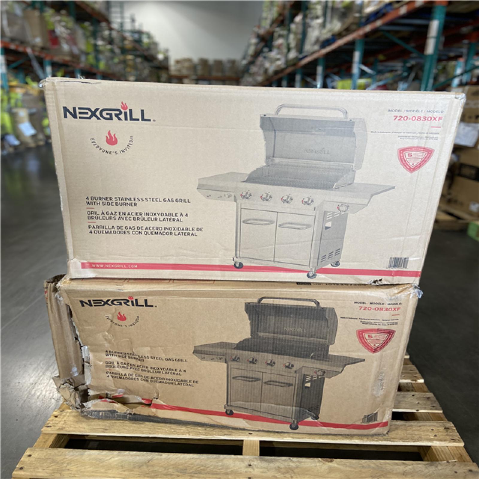 DALLAS LOCATION - Nexgrill 4 Burner Stainless Steel Propane Gas Grill with Side Burner (2 UNITS)