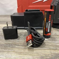 AS-IS Milwaukee Green 100 ft. Cross Line and Plumb Points Rechargeable Laser Level Kit