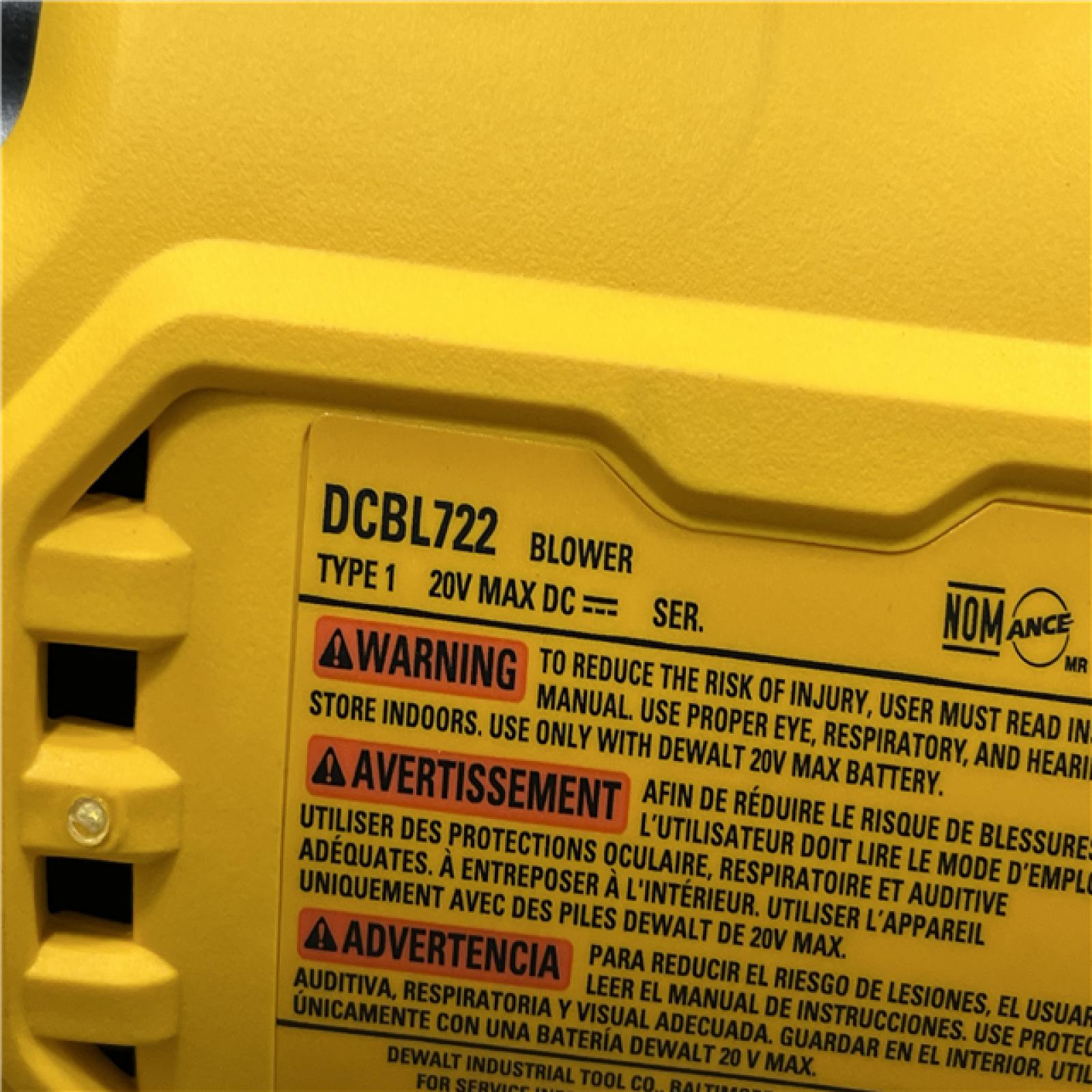 AS-IS DEWALT 20V MAX 125 MPH 450 CFM Brushless Cordless Handheld Leaf Blower with Concentrator Nozzle (Tool Only)