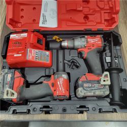 AS-IS Milwaukee M18 FUEL 18V Lithium-Ion Brushless Cordless Hammer Drill and Impact Driver Combo Kit (2-Tool) with 2 Batteries