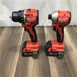AS-IS Milwaukee 18V Lithium-Ion Brushless Cordless Compact Drill/Impact Combo Kit