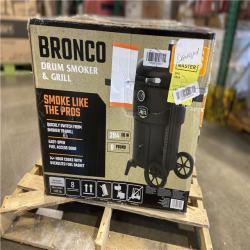 DALLAS LOCATION - OKLAHOMA JOE'S Bronco Charcoal Drum Smoker and Grill in Black with 284 sq. in. of Cooking Space (2 UNITS)