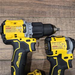 AS-IS DEWALT 20V MAX XR Hammer Drill and ATOMIC Impact Driver 2 Tool Cordless Combo Kit with (2) 4.0Ah Batteries, Charger, and Bag