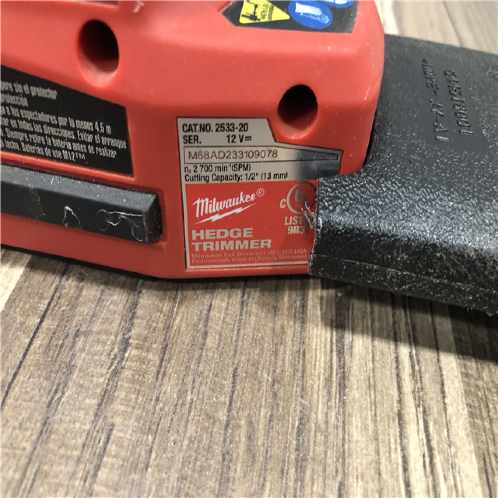 AS-IS Milwaukee FUEL 8 in. 12V Lithium-Ion Brushless Cordless Battery Hedge Trimmer (Tool-Only)