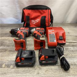 AS-IS Milwaukee 18V Lithium-Ion Cordless Drill Driver/Impact Driver Combo Kit