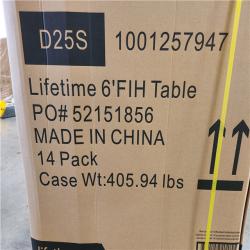 Phoenix Location 14 Pack Lifetime 6 ft. Fold-in-Half Table: Almond Pallet
