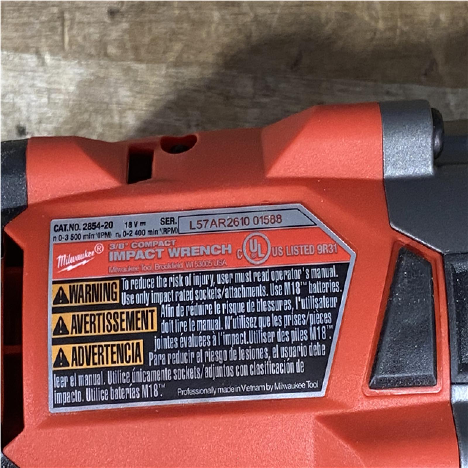 Houston Location AS-IS Milwaukee FUEL GEN-3 18V Lithium-Ion Brushless Cordless 3/8 in. Compact Impact Wrench with Friction Ring (Tool-Only)