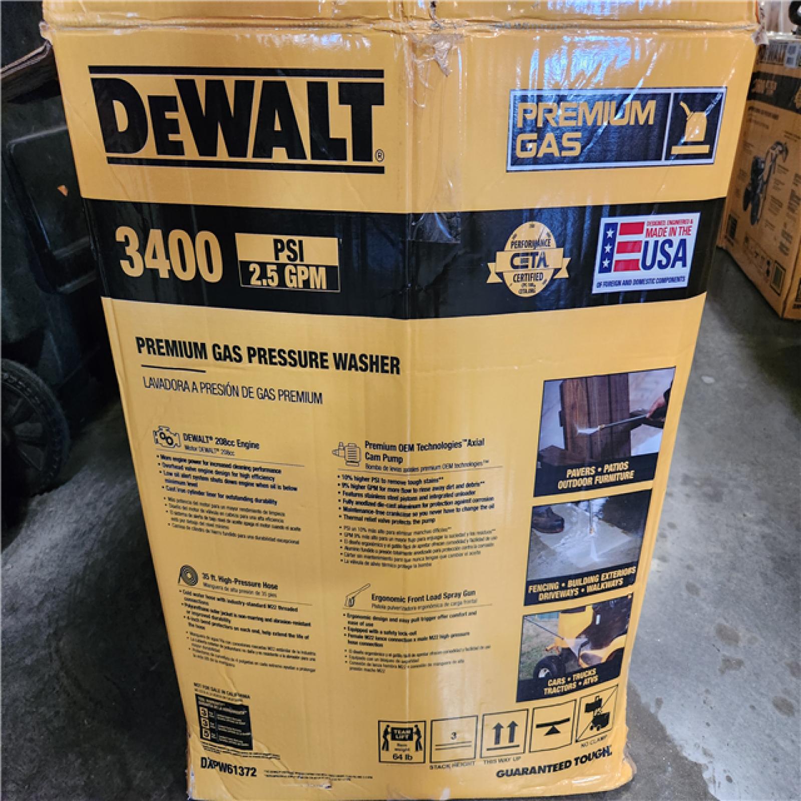 Phoenix AS-IS DEWALT 3400 PSI 2.5 GPM Gas Cold Water Pressure Washer with DeWalt 210 Engine