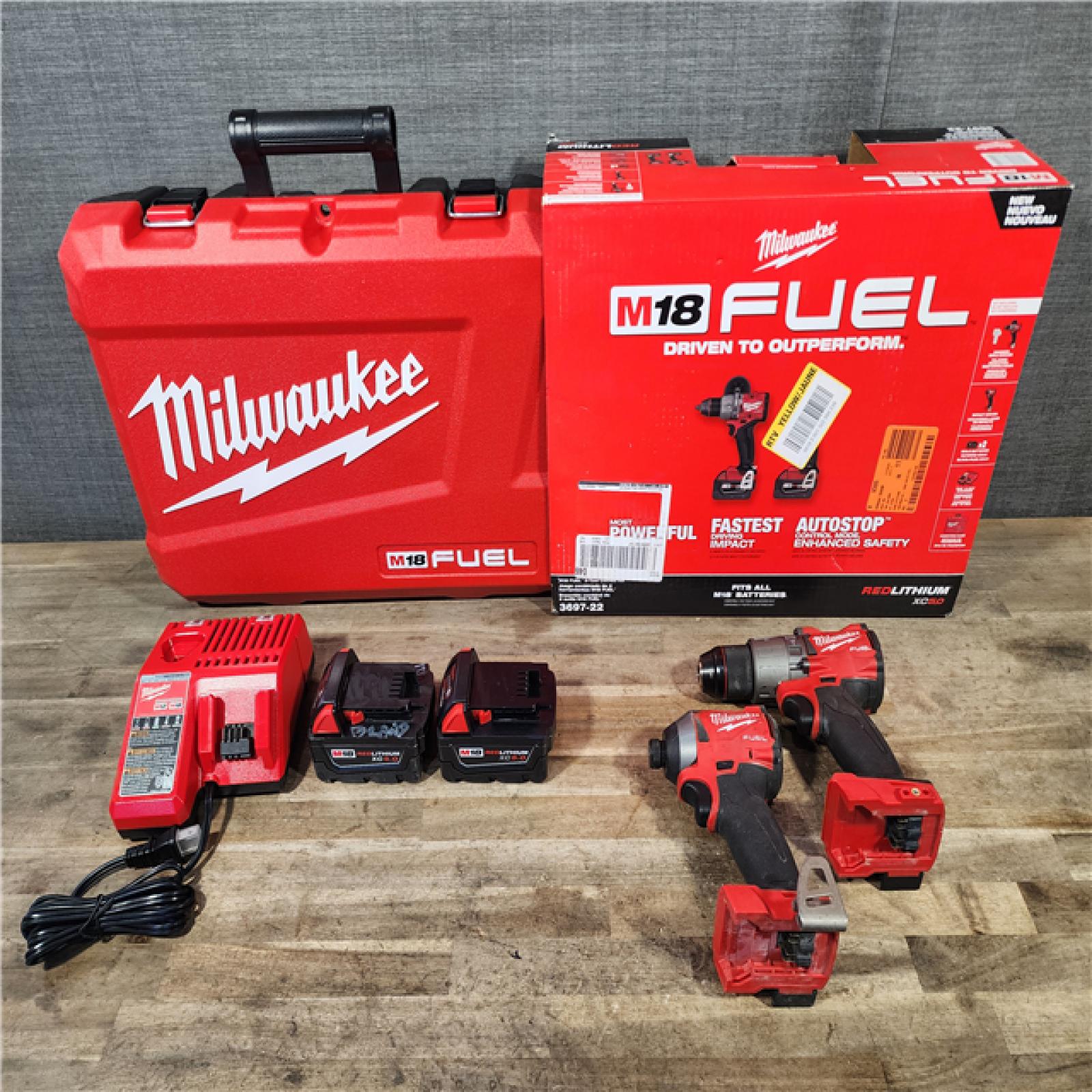 HOUSTON LOCATION - AS-IS MILWAUKEE FUEL 18V Lithium-Ion Brushless Cordless Hammer Drill and Impact Driver Combo Kit