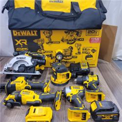 AS-IS DEWALT 20-Volt MAX Lithium-Ion Cordless 7-Tool Combo Kit with 2.0 Ah Battery, 5.0 Ah Battery and Charger