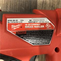 AS-IS Milwaukee FUEL 12-Volt Lithium-Ion Brushless Cordless 18-Gauge 1-1/2 in. Compact Brad Nailer (Tool Only)