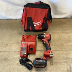 AS-IS Milwaukee 18V Lithium-Ion Brushless Cordless 1/2 in. Compact Drill/Driver with kit