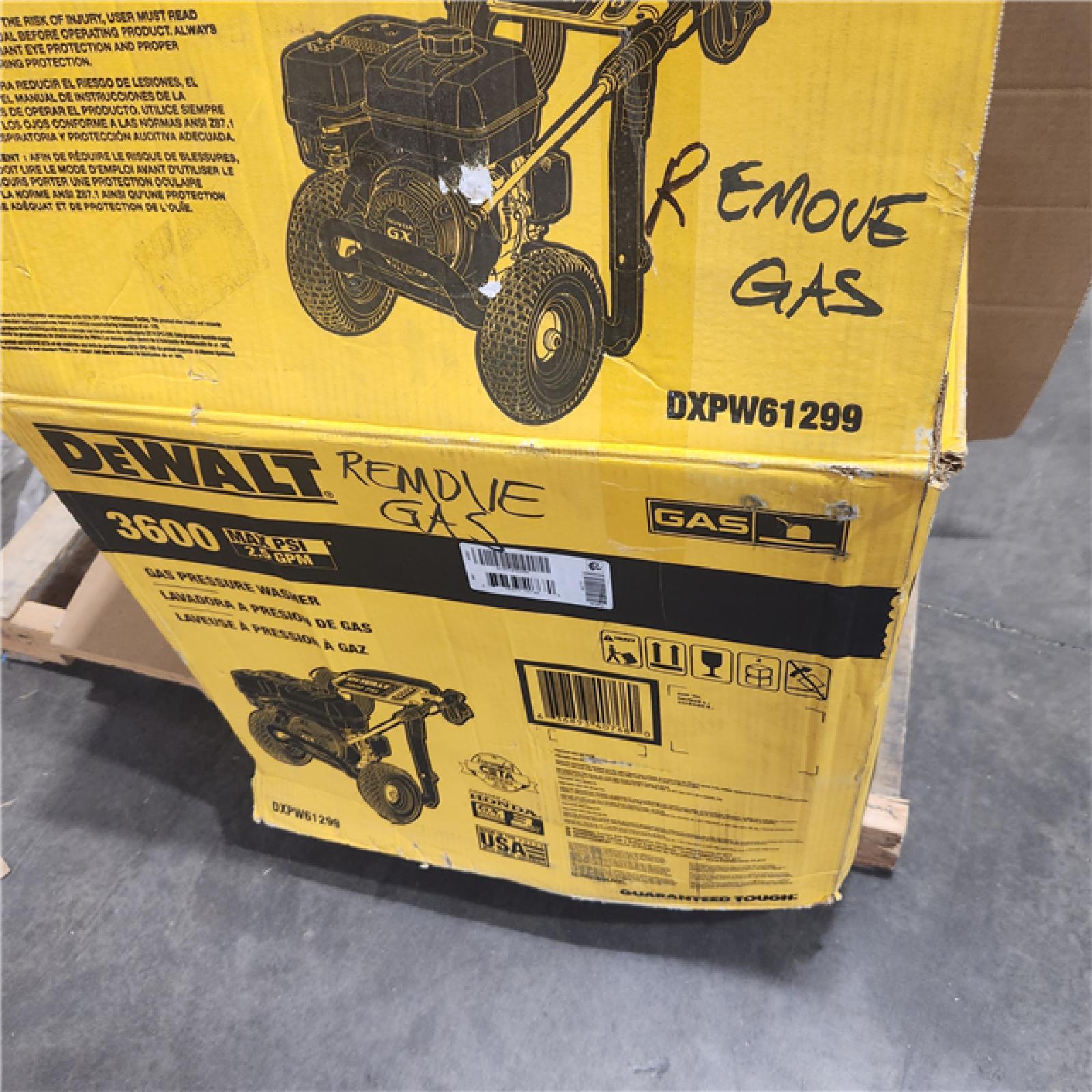 Dallas Location - As-Is DEWALT DXPW61299 3600 PSI  2.5 GPM Gas Pressure Washer