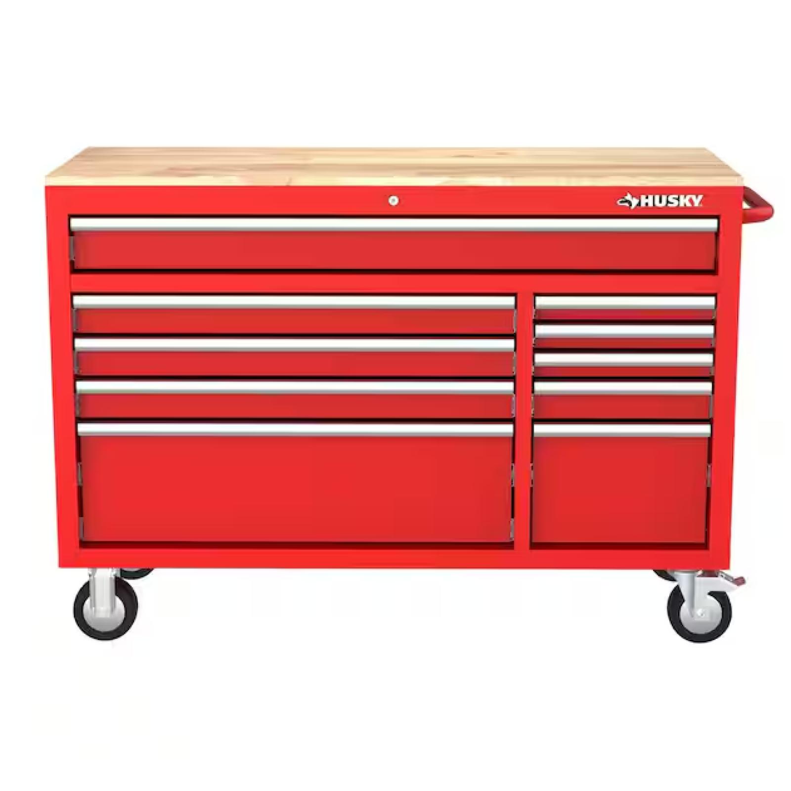 DALLAS LOCATION - Husky Modular Tool Storage 52 in. W x 20 in. D Standard Duty Red Mobile Workbench Cabinet 2 (UNITS)