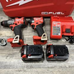 AS-IS Milwaukee FUEL 18V Lithium-Ion Brushless Cordless Hammer Drill and Impact Driver Combo Kit