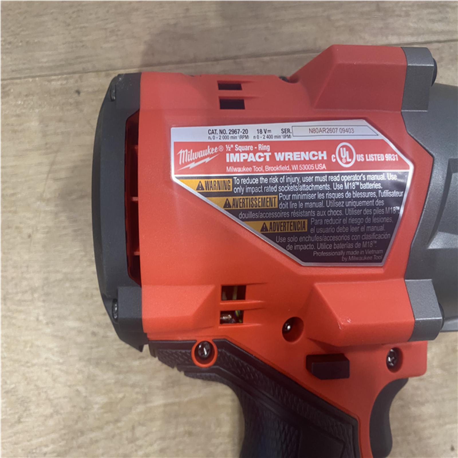 AS-IS Milwaukee FUEL 18V Lithium-Ion Brushless Cordless 1/2 in. Impact Wrench with Friction Ring (Tool-Only)