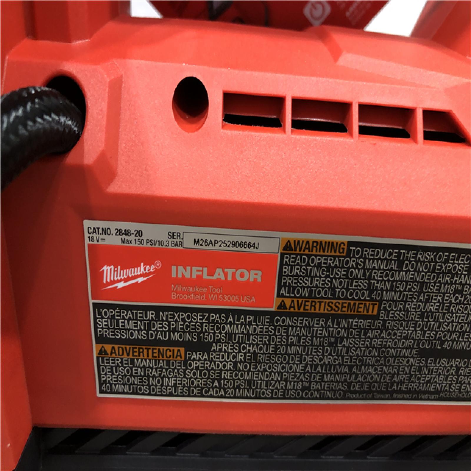 AS-IS Milwaukee M18 18-Volt Lithium-Ion Cordless Electric Portable Inflator (Tool-Only)