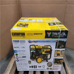 CALIFORNIA AS-IS NEW CHAMPION 11 500/9 200-WATT ELECTRIC START TRIFUEL PROPANE GENERATOR