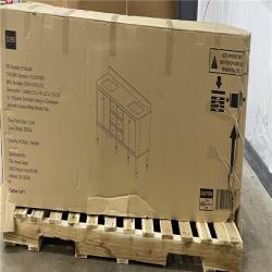 Houston Location AS IS - Double sink restroom vanity cinnamon oak