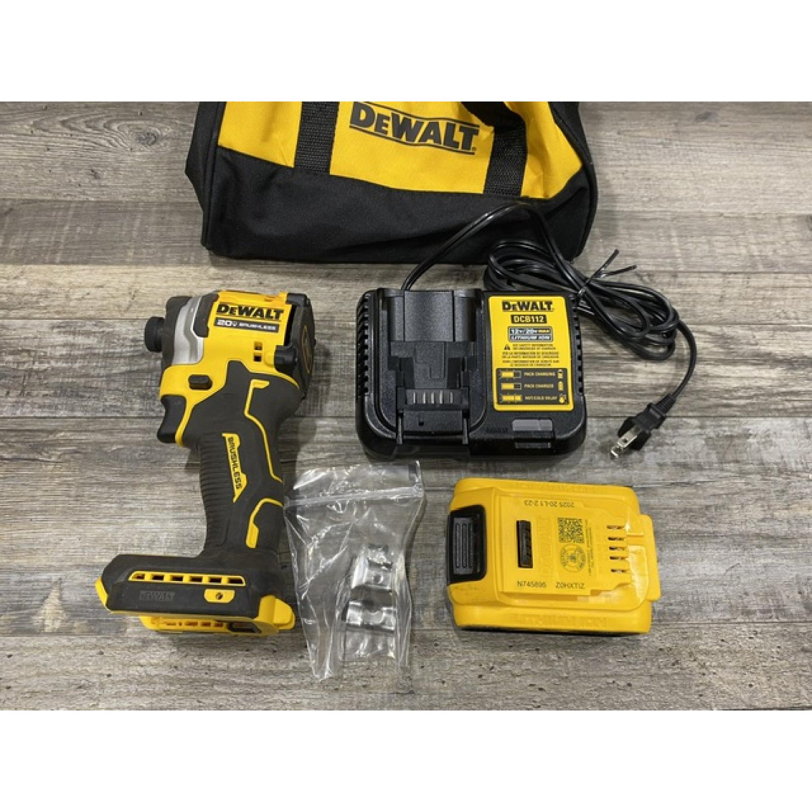 AS-IS DEWALT ATOMIC 20V MAX Lithium-Ion Cordless 1/4 in. Brushless Impact Driver Kit