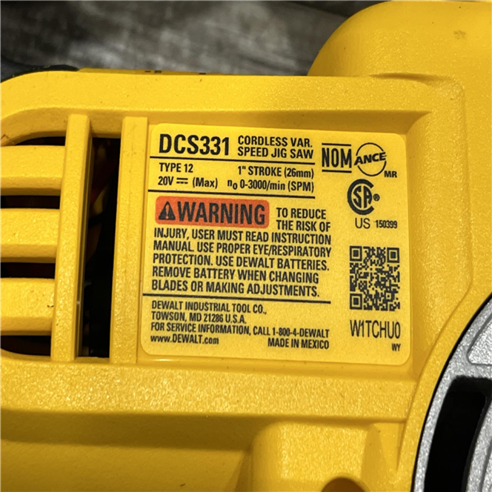 AS-IS DEWALT 20V MAX Cordless Jig Saw (Tool Only)