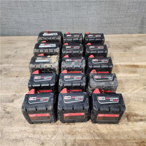 HOUSTON LOCATION - AS-IS MILWAUKEE BATTERY PACK QTY - 15