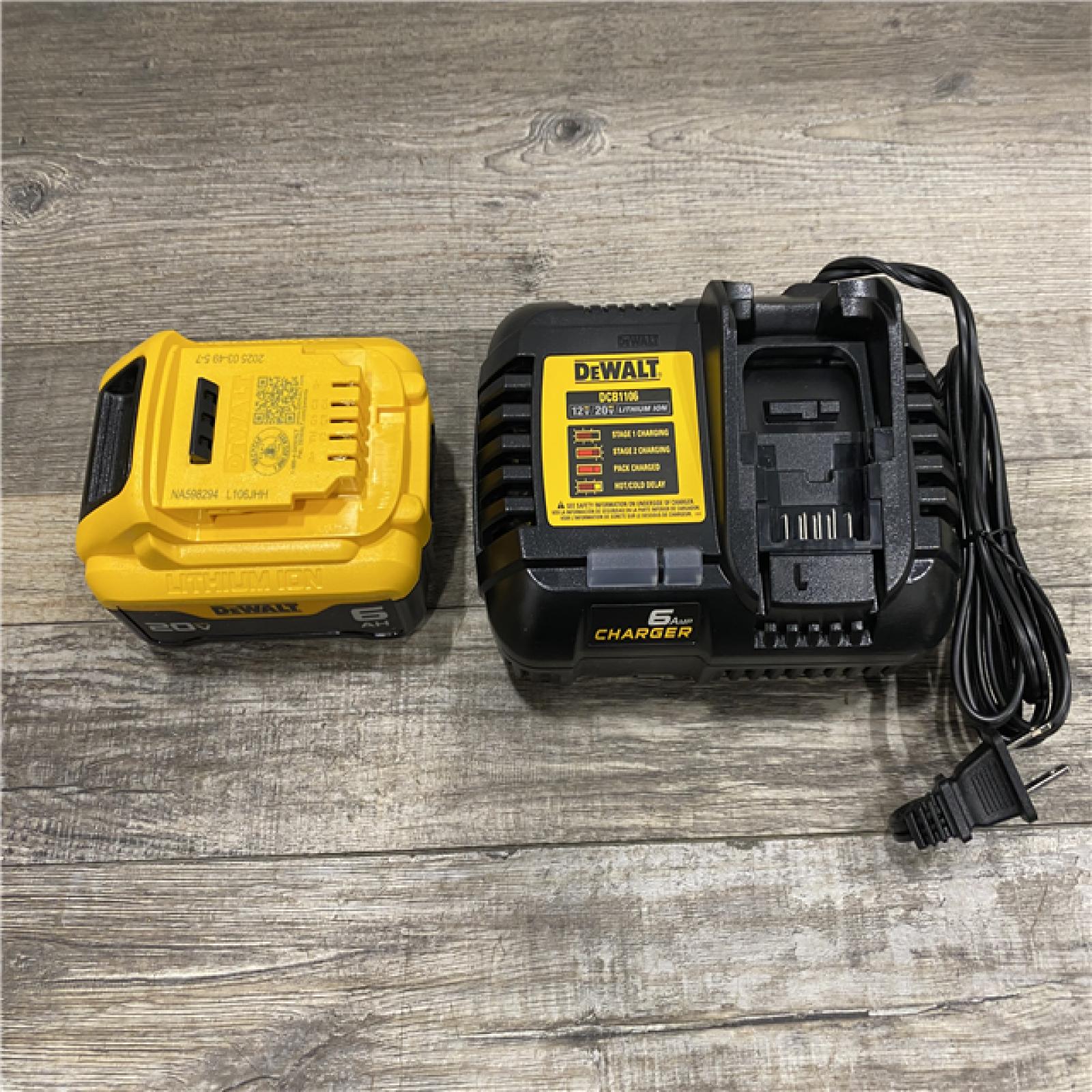 AS-IS DEWALT 20V MAX Lithium-Ion 6.0 Ah Battery and Charger
