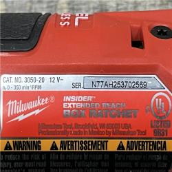AS-IS Milwaukee FUEL INSIDER 12V Lithium-Ion Brushless Cordless 1/4 in. - 3/8 in. Extended Reach Box Ratchet (Tool-Only)