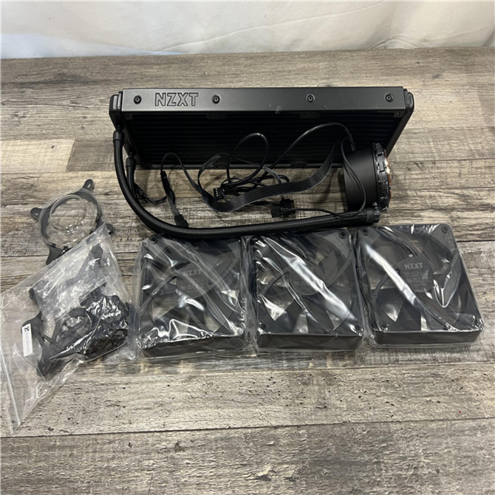 AS-IS NZXT Kraken 360mm - RL-KN360-B1 - AIO CPU Liquid Cooler - LCD Display - 3 X F120P Static Pressure Fan Radiator Fans LGA 1851,1700 / AM5 Compatible