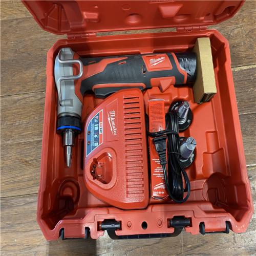 AS-IS M12 12-Volt Lithium-Ion Cordless PEX Expansion Tool Kit with (2) 1.5 Ah Batteries, (3) Expansion Heads and Hard Case