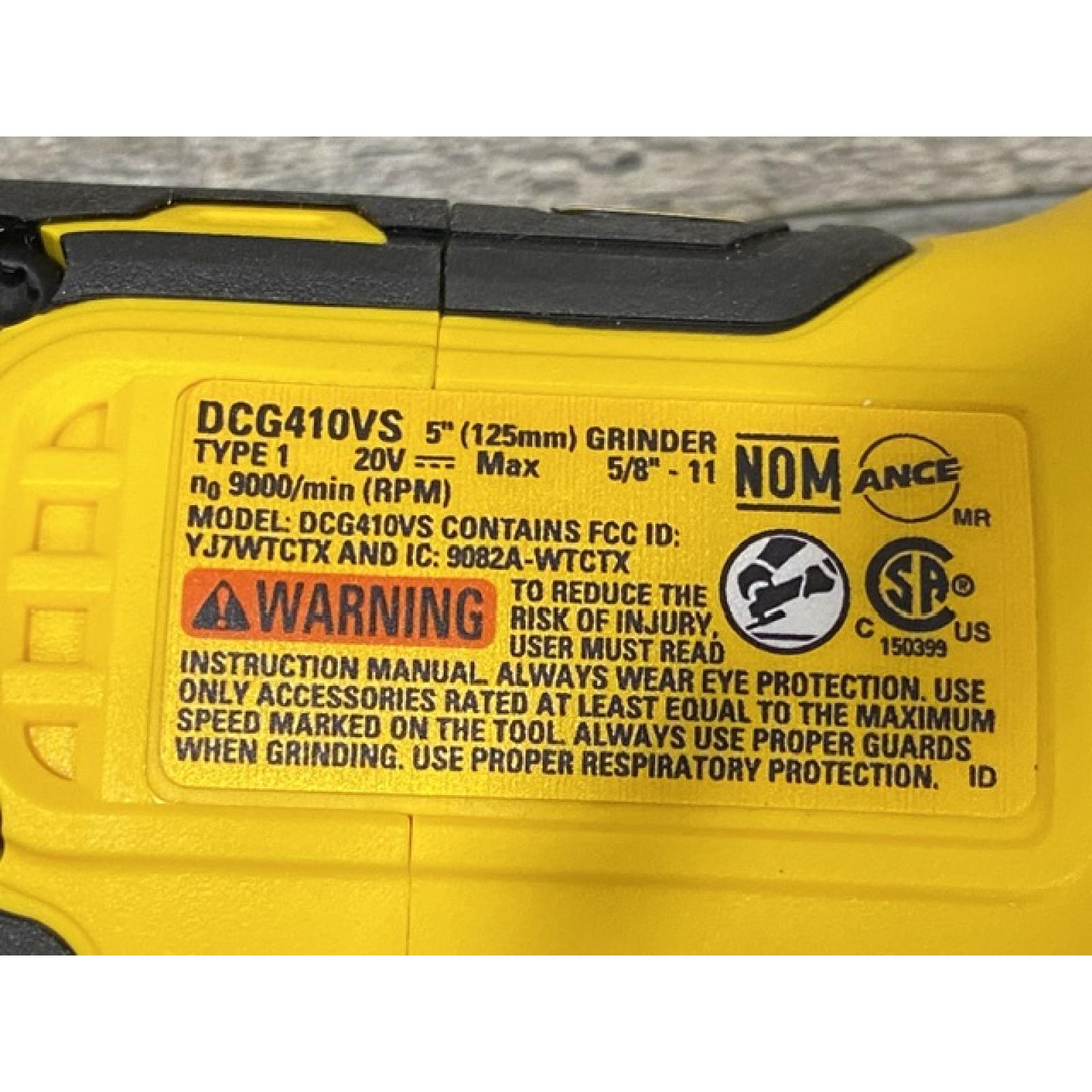 AS-IS DEWALT 20V XR Cordless 4-1/2. in. to 5 in. Variable Speed Angle Grinder (Tool Only)