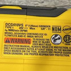 AS-IS DEWALT 20V XR Cordless 4-1/2. in. to 5 in. Variable Speed Angle Grinder (Tool Only)