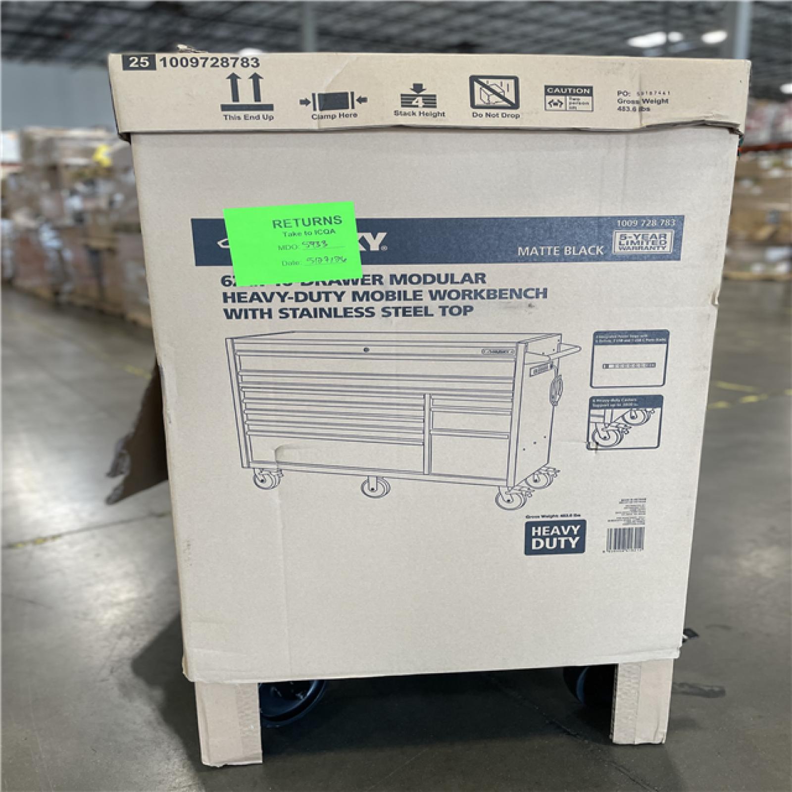 DALLAS LOCATION - AS-IS HUSKY 62IN 10DRAWER WORKBENCH MATTE BLACK