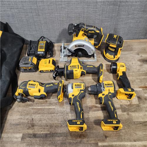 HOUSTON LOCATION - AS-IS DEWALT 7 TOOL COMBO KIT W/ (2) BATTERY & CHARGER