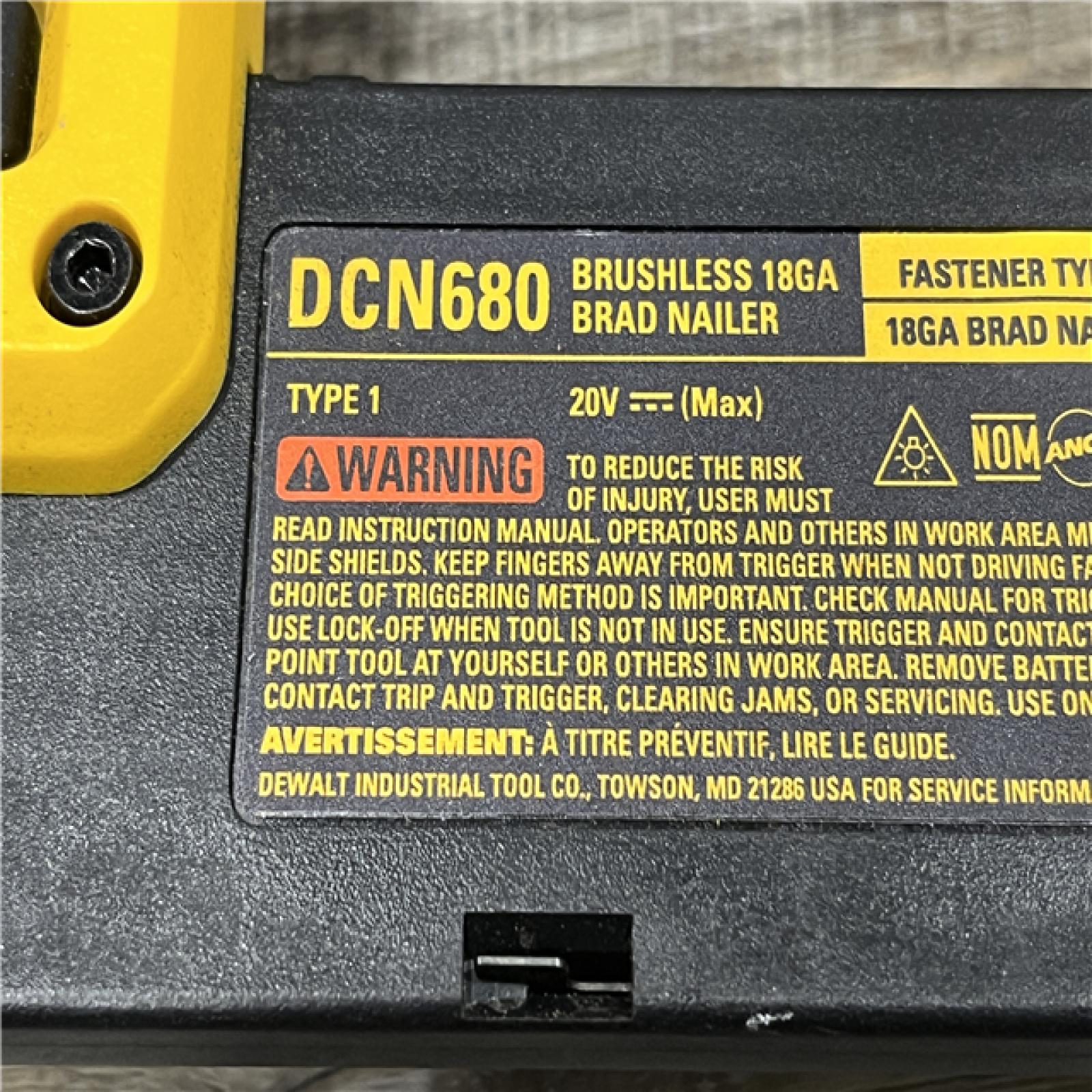 AS-IS DEWALT 20V MAX XR Lithium-Ion Electric Cordless 18-Gauge Brad Nailer (Tool Only)