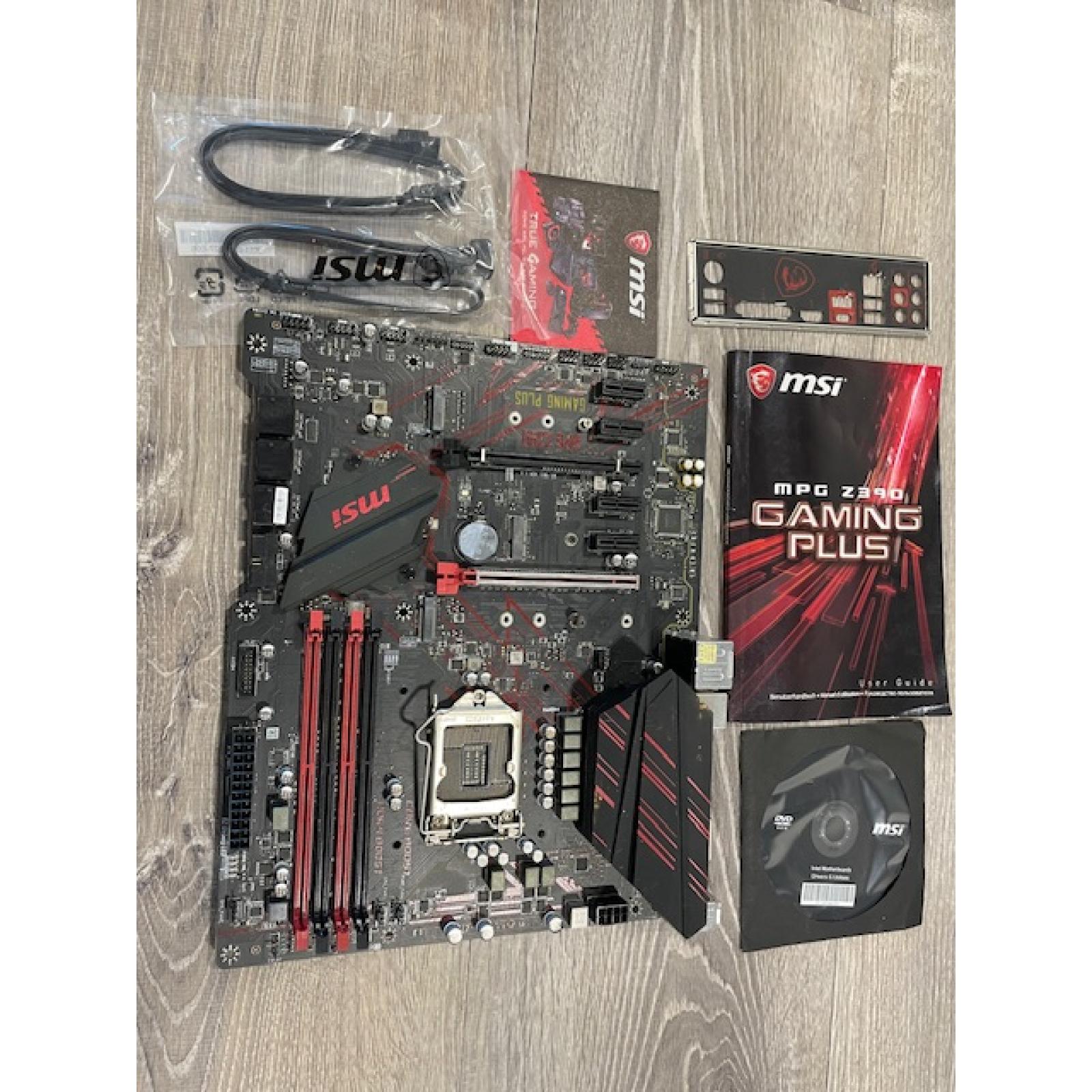 AS-IS MSI MPG Z390 Gaming Plus LGA1151 M.2 USB 3.1 Gen 2 DDR4 HDMI DVI CFX ATX Z390 Gaming Motherboard