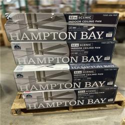 DALLAS LOCATION - Hampton Bay Scenic 52 in. Integrated LED Indoor Brushed Nickel Hugger Ceiling Fan- (14 UNITS)