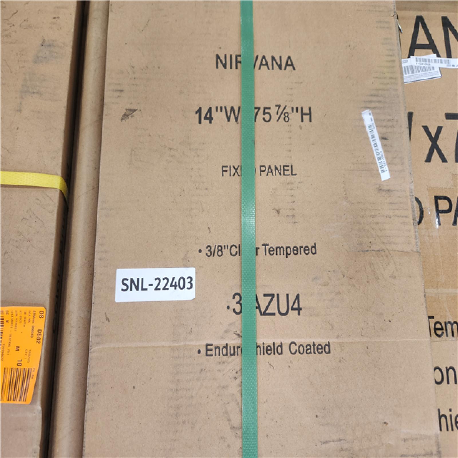 Phoenix NEW AZUPIN VestaXL 76 in.-80 in. W x 76 in. H Sliding Frameless Shower Door in Brushed Nickel with Clear Glass (SEALED)