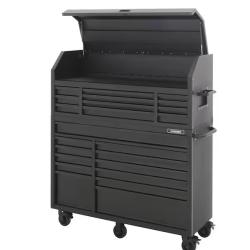 DALLAS LOCATION - Husky 56 in. W x 22 in. D Heavy Duty 23-Drawer Combination Rolling Tool Chest and Top Tool Cabinet in Matte Black (Bottom Piece Only)