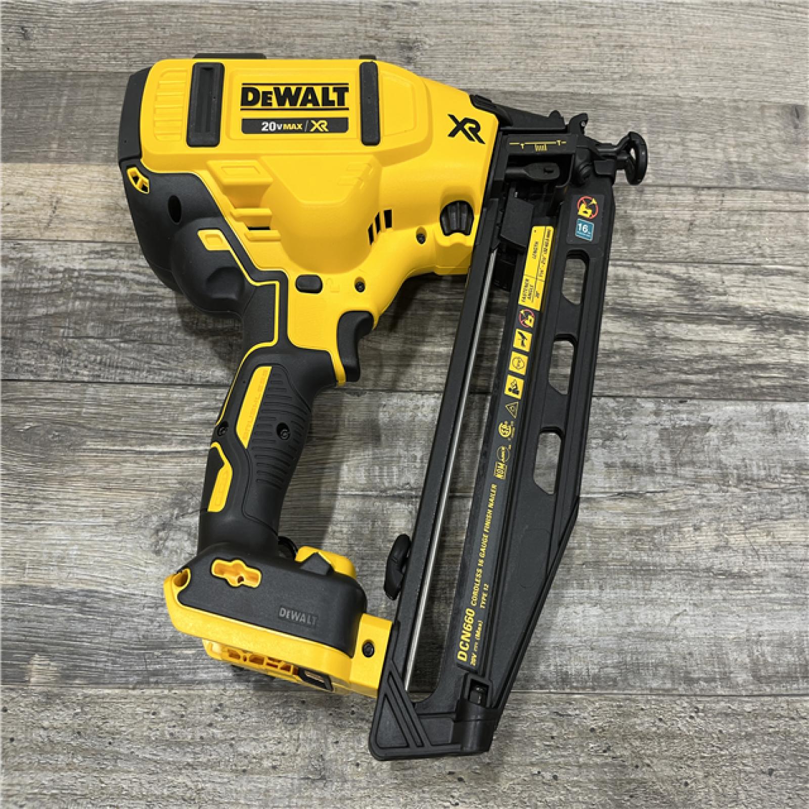 AS-IS DEWALT 20V MAX XR Lithium-Ion Electric Cordless 16-Gauge Angled Finishing Nailer (Tool Only)
