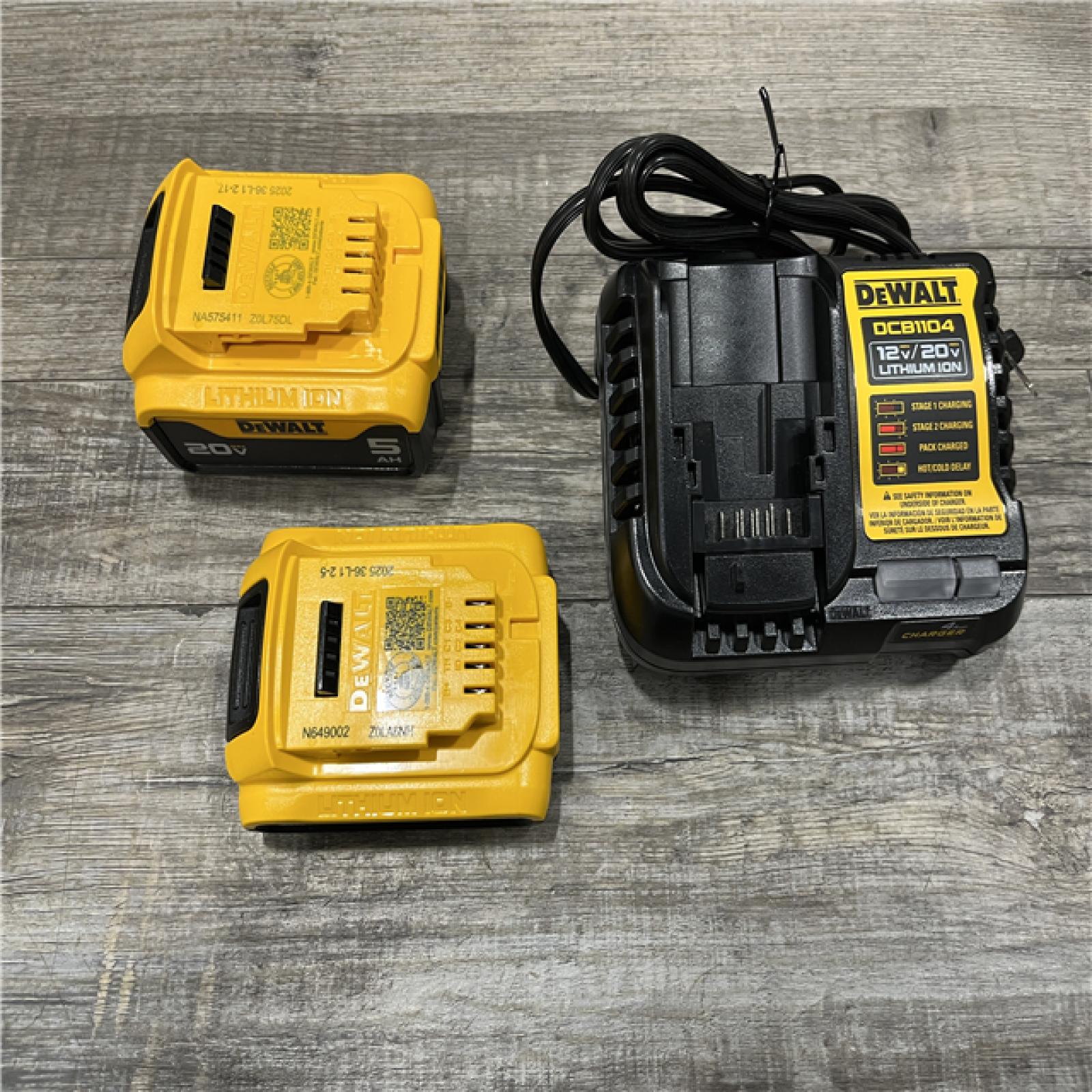 AS-IS DEWALT 20V MAX Lithium-Ion Battery Kit with 5.0Ah and 2.0Ah Battery and Charger