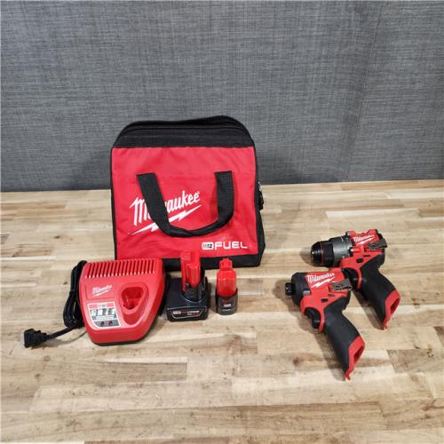 HOUSTON LOCATION - AS-IS Milwaukee  FUEL 12-Volt Lithium-Ion Brushless Cordless Hammer Drill and Impact Driver Combo Kit