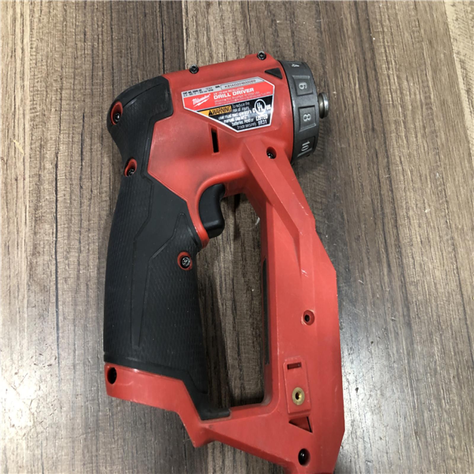 AS-IS Milwaukee FUEL 12V Lithium-Ion Brushless Cordless 4-in-1 Installation 3/8 in. Drill Driver with 4 Tool Head (Tool-Only)