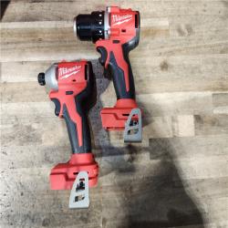 HOUSTON LOCATION - AS-IS Milwaukee M18 18V Lithium-Ion Brushless Cordless Compact Drill/Impact Combo Kit (2-Tool) W/(2) 2.0 Ah Batteries  Charger & Bag