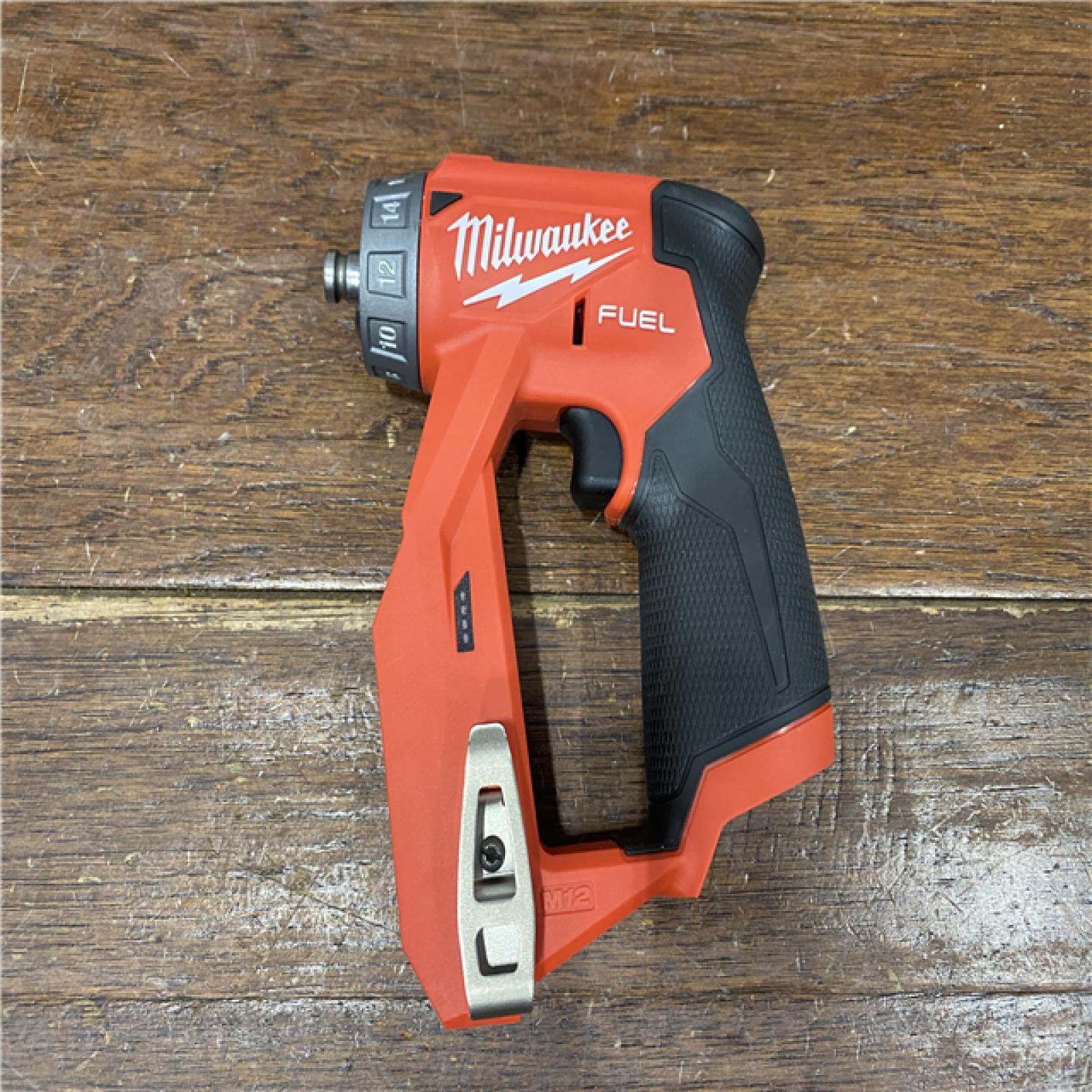 AS-IS Milwaukee M12 FUEL 12V Lithium-Ion Brushless Cordless 4-in-1 Installation 3/8 in. Drill Driver Kit with 4-Tool Heads