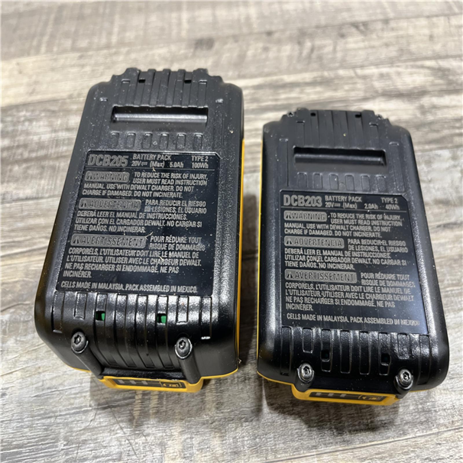 AS-IS DEWALT 20V MAX Lithium-Ion Battery Kit with 5.0Ah and 2.0Ah Battery and Charger